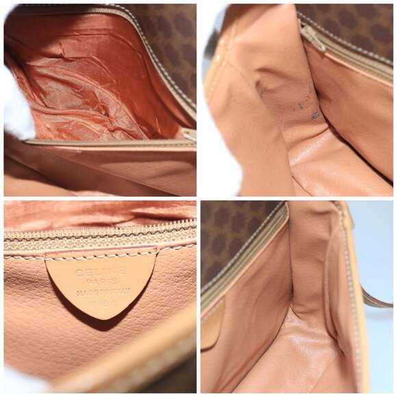 CELINE Macadam Canvas Circle Shoulder Bag Brown - Picture 14 of 15